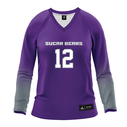 Central Arkansas - NCAA Women's Volleyball : Sarah Carnathan - Purple Volleyball Jersey-0