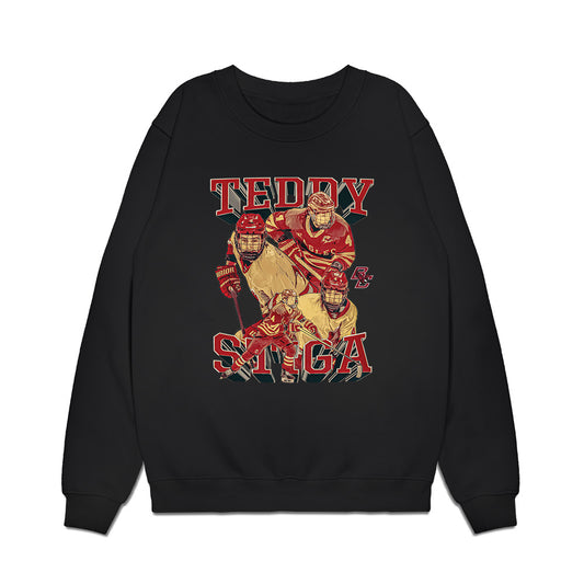 Boston College - NCAA Men's Ice Hockey : Teddy Stiga - Player Collage Premium Crewneck Sweatshirt-0