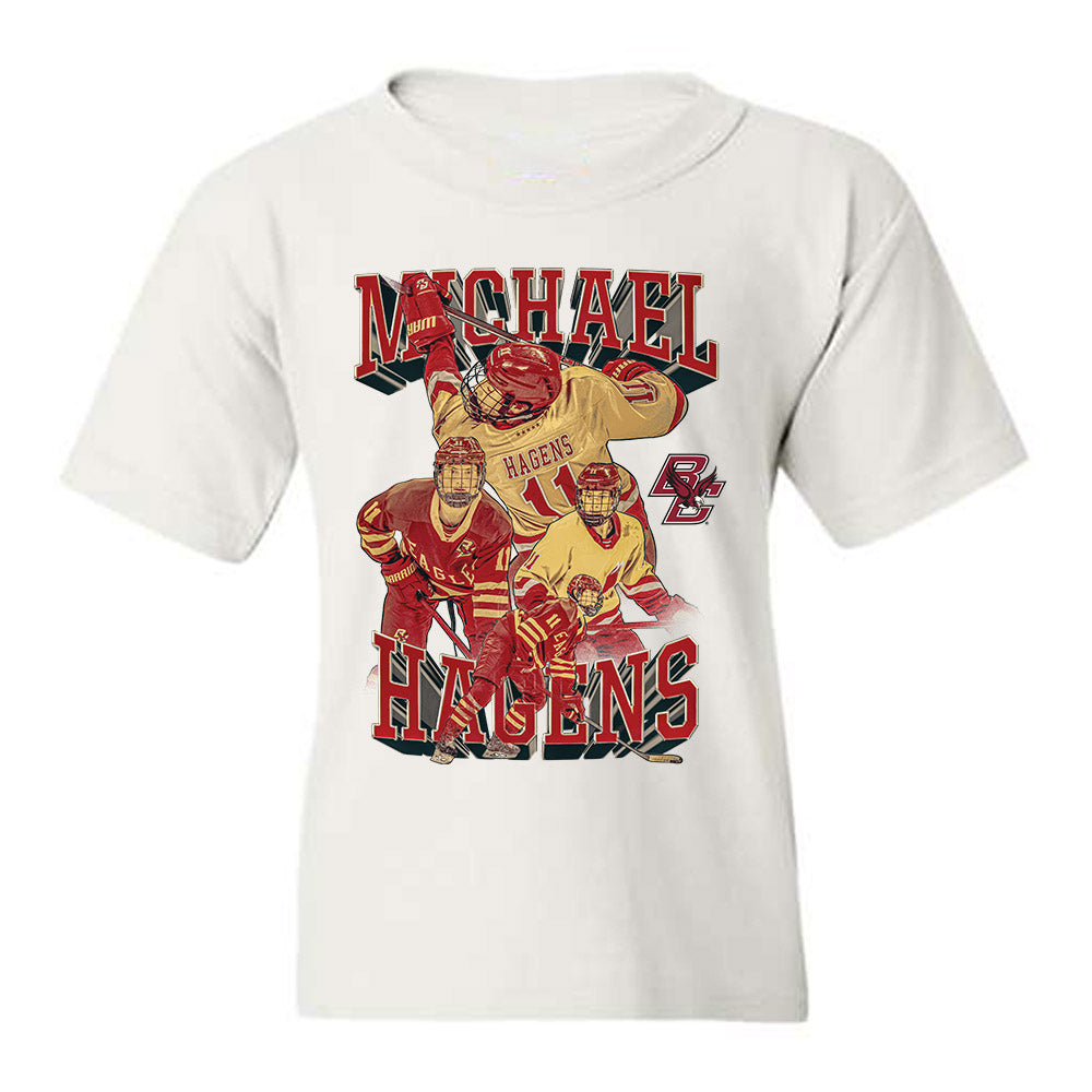 Boston College - NCAA Men's Ice Hockey : Michael Hagens - Player Collage Youth T-Shirt-0