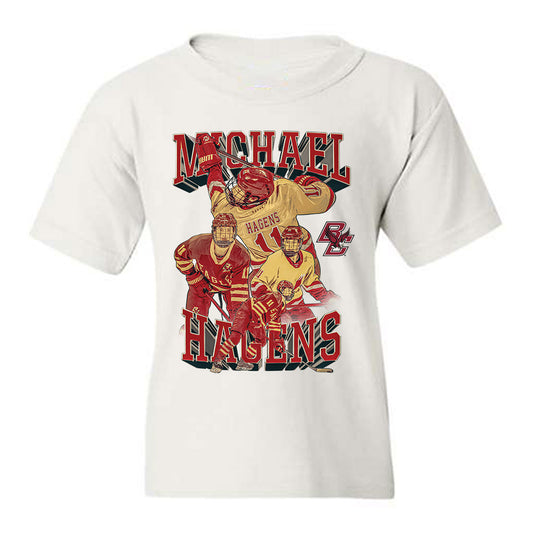 Boston College - NCAA Men's Ice Hockey : Michael Hagens - Player Collage Youth T-Shirt-0