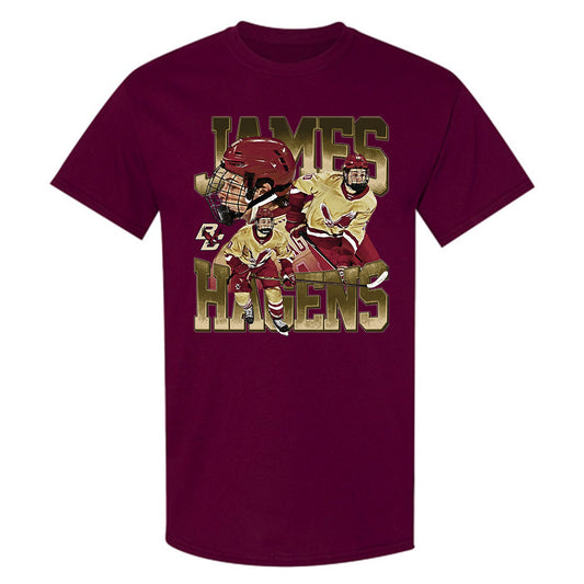 Boston College - NCAA Men's Ice Hockey : James Hagens - Player Collage T-Shirt-0