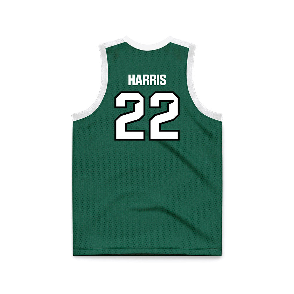 Cleveland State - NCAA Men's Basketball : Josiah Harris - Green Basketball Jersey-1