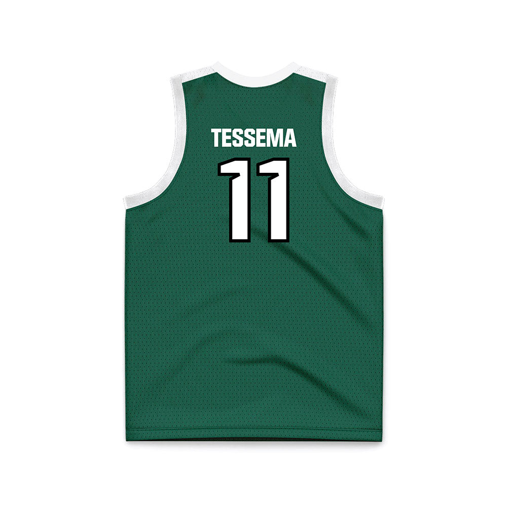 Cleveland State - NCAA Men's Basketball : Waqo Tessema - Green Basketball Jersey-1