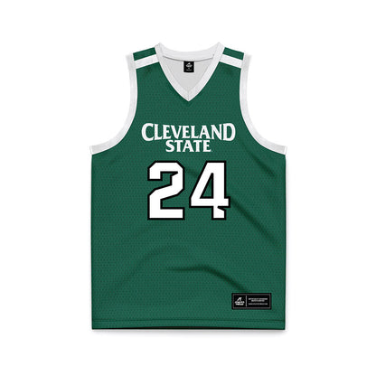 Cleveland State - NCAA Men's Basketball : Kamari Jones - Green Basketball Jersey-0