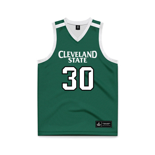 Cleveland State - NCAA Women's Basketball : Macey Fegan - Green Basketball Jersey-0