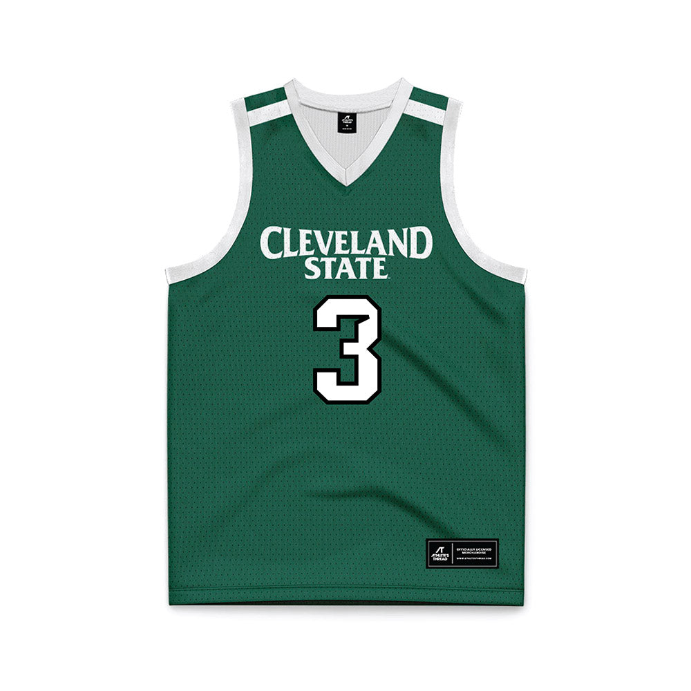 Cleveland State - NCAA Women's Basketball : Jada Leonard - Green Basketball Jersey-0