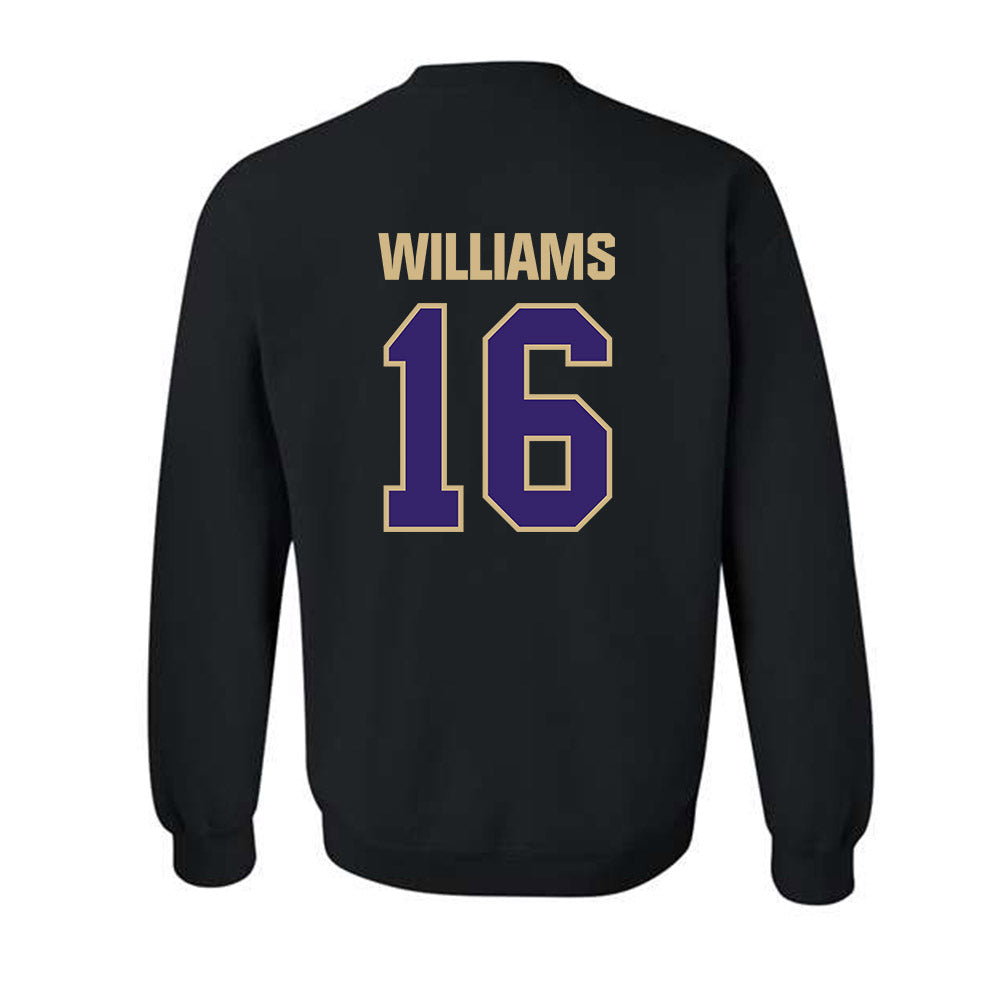 Washington - NCAA Football : Justice Williams - Classic Shersey Crewneck Sweatshirt-1