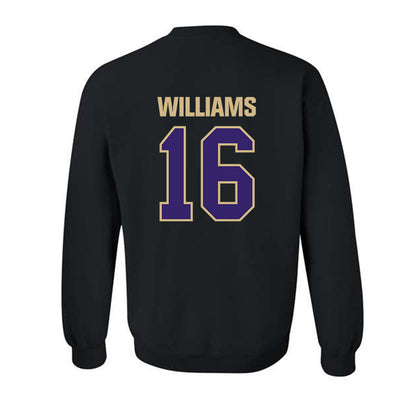 Washington - NCAA Football : Justice Williams - Classic Shersey Crewneck Sweatshirt-1