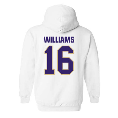 Washington - NCAA Football : Justice Williams - Classic Shersey Hooded Sweatshirt-1