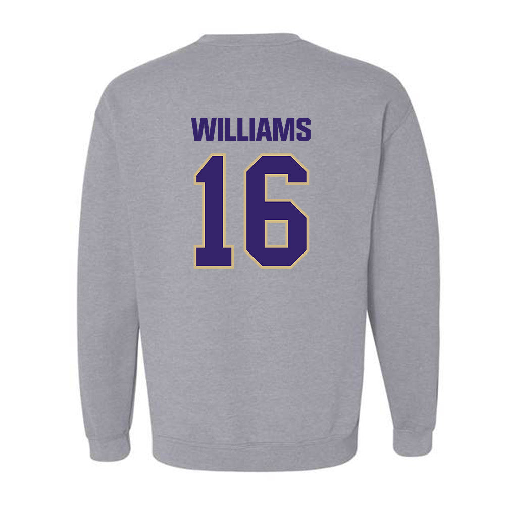 Washington - NCAA Football : Justice Williams - Classic Shersey Crewneck Sweatshirt-1