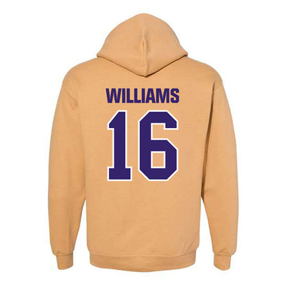 Washington - NCAA Football : Justice Williams - Classic Shersey Hooded Sweatshirt-1