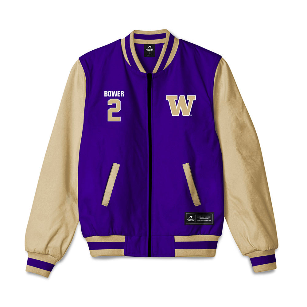 Washington - NCAA Baseball : Colton Bower - Bomber Jacket-0