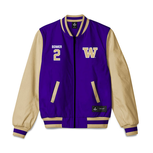 Washington - NCAA Baseball : Colton Bower - Bomber Jacket-0