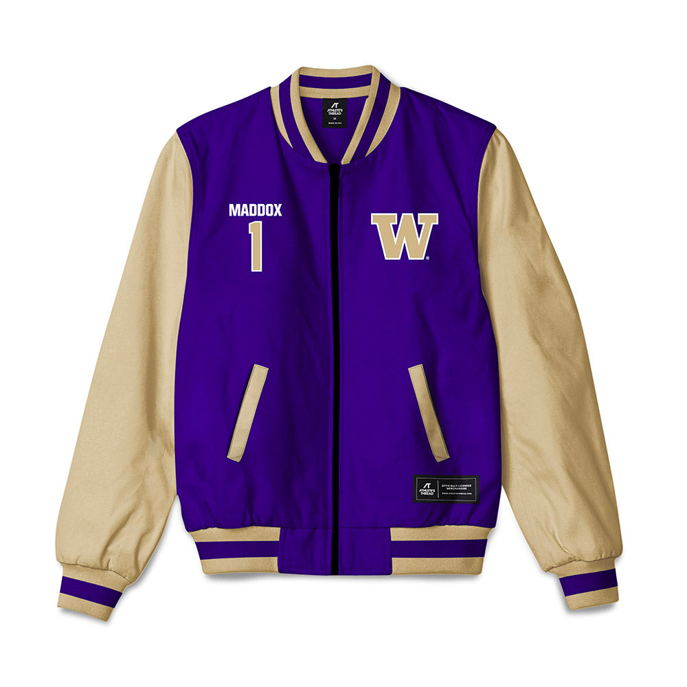 Washington - NCAA Softball : Ryan Maddox - Bomber Jacket-0