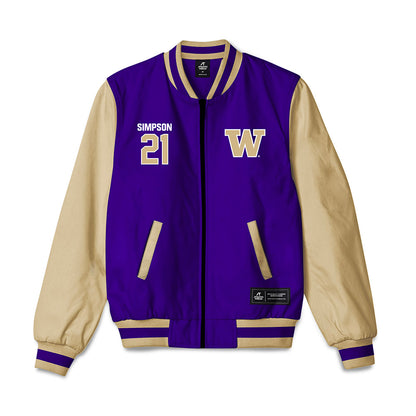 Washington - NCAA Women's Volleyball : Taylor Simpson - Bomber Jacket-0
