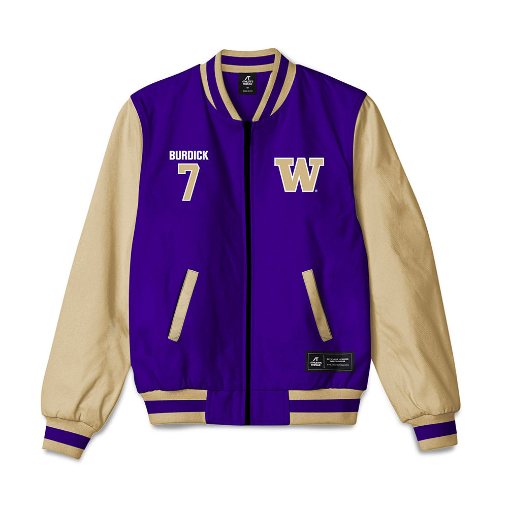 Washington - NCAA Softball : Kaycie Burdick - Bomber Jacket-0