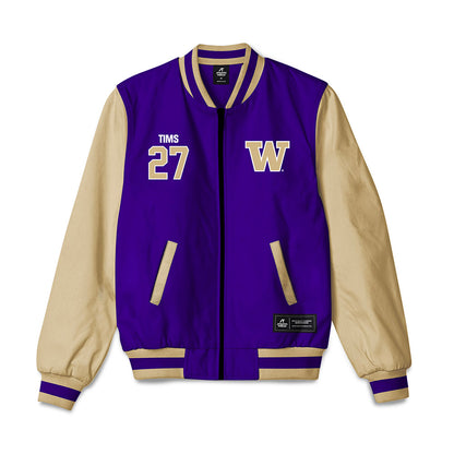 Washington - NCAA Baseball : Justin Tims - Bomber Jacket-0