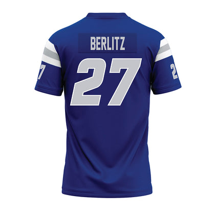CCSU - NCAA Football : Derek Berlitz - Blue Premium Football Jersey-1