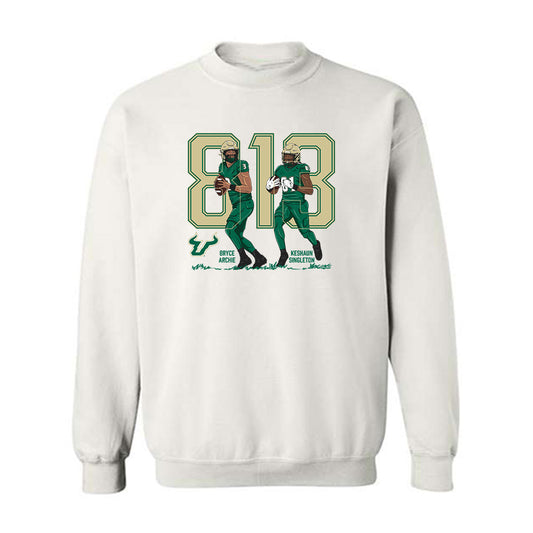 USF - NCAA Football : Keshaun Singleton - Team Caricature Crewneck Sweatshirt-0