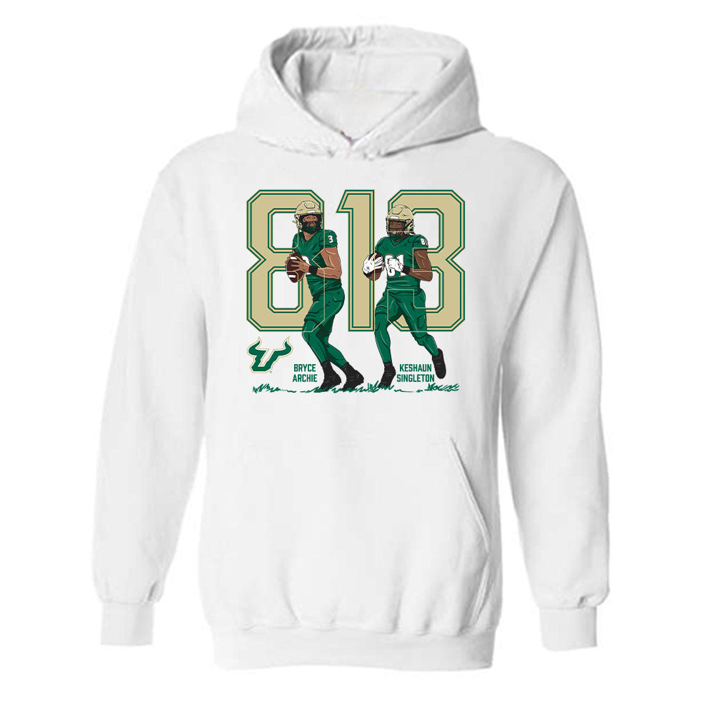 USF - NCAA Football : Keshaun Singleton - Team Caricature Hooded Sweatshirt-0