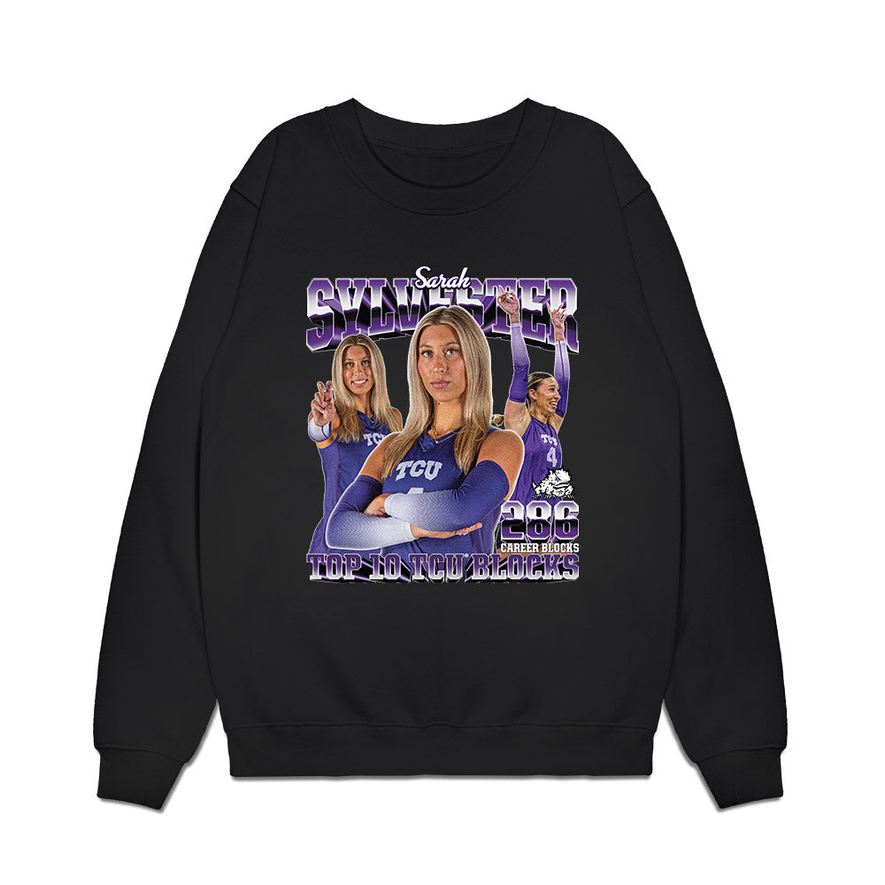 TCU - NCAA Women's Volleyball : Sarah Sylvester - Premium Crewneck Sweatshirt-0