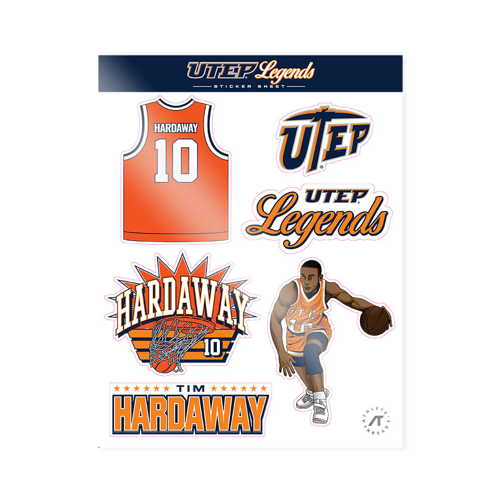 UTEP - Men's Basketball Legends : Tim Hardaway - Sticker Sheet-0