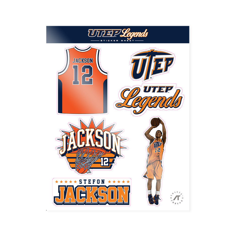 UTEP - Men's Basketball Legends : Stefon Jackson - Sticker Sheet-0