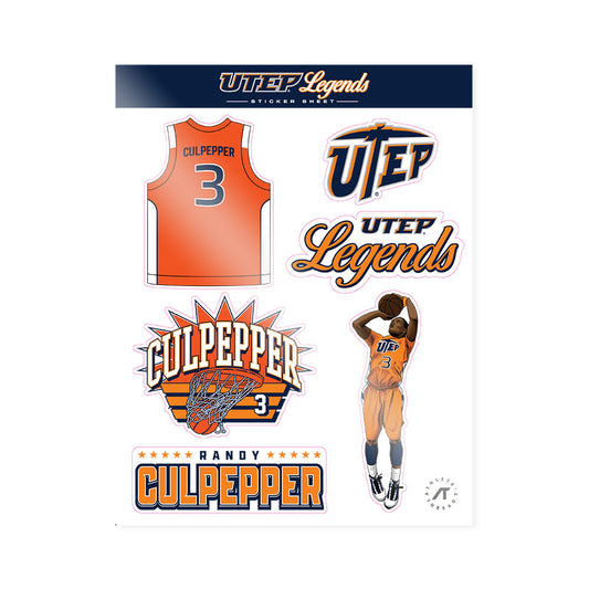 UTEP - Men's Basketball Legends : Randy Culpepper - Sticker Sheet-0