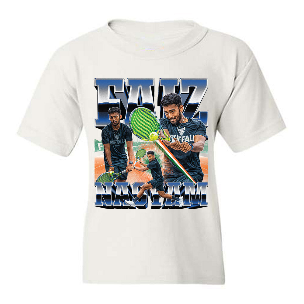 Buffalo - NCAA Men's Tennis : Faiz Nasyam - Player Collage Youth T-Shirt-0
