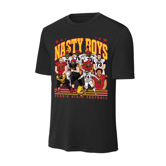 Ferris State - NCAA Football : - Nasty Boys Team Caricature Activewear T-Shirt-0