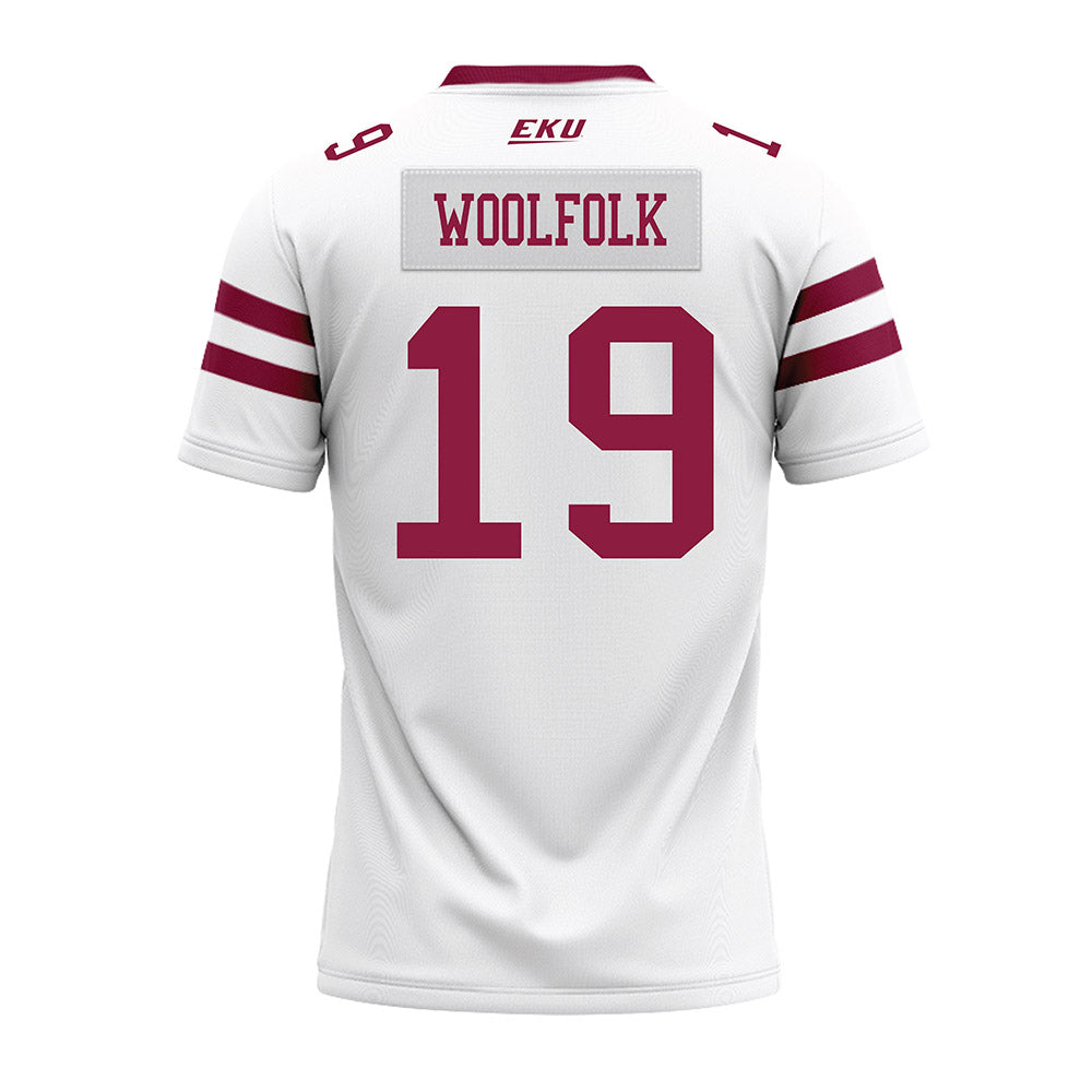 EKU - NCAA Football : Amontez Woolfolk - White Premium Football Jersey-1