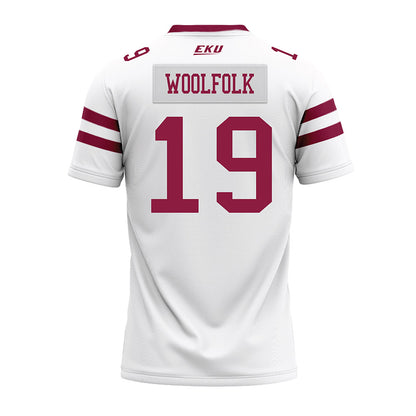 EKU - NCAA Football : Amontez Woolfolk - White Premium Football Jersey-1