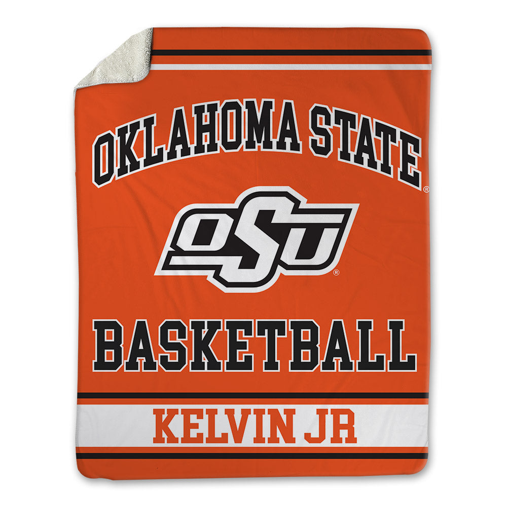 Oklahoma State - NCAA Men's Basketball : Mikey Kelvin Jr - Blanket-0