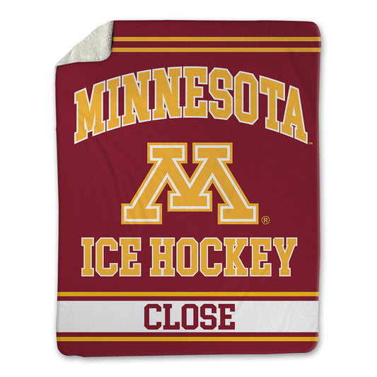 Minnesota - NCAA Men's Ice Hockey : Justen Close - Blanket-0