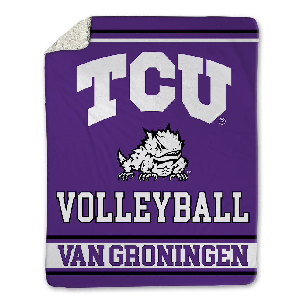 TCU - NCAA Women's Volleyball : Emily Van Groningen - Blanket-0