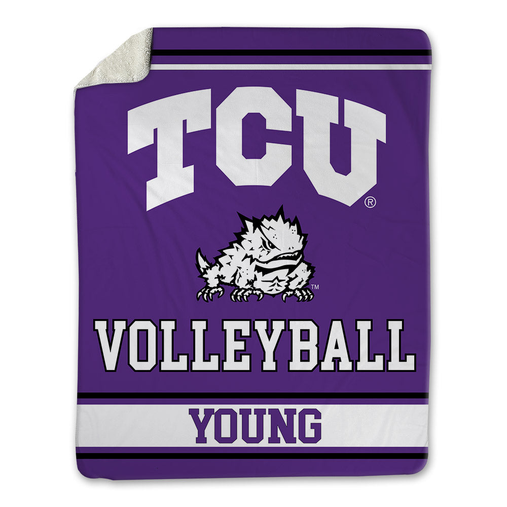 TCU - NCAA Women's Volleyball : Mikala Young - Blanket-0