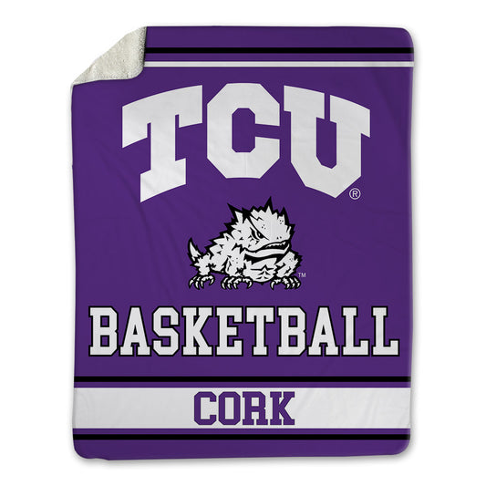 TCU - NCAA Men's Basketball : Xavier Cork - Blanket-0