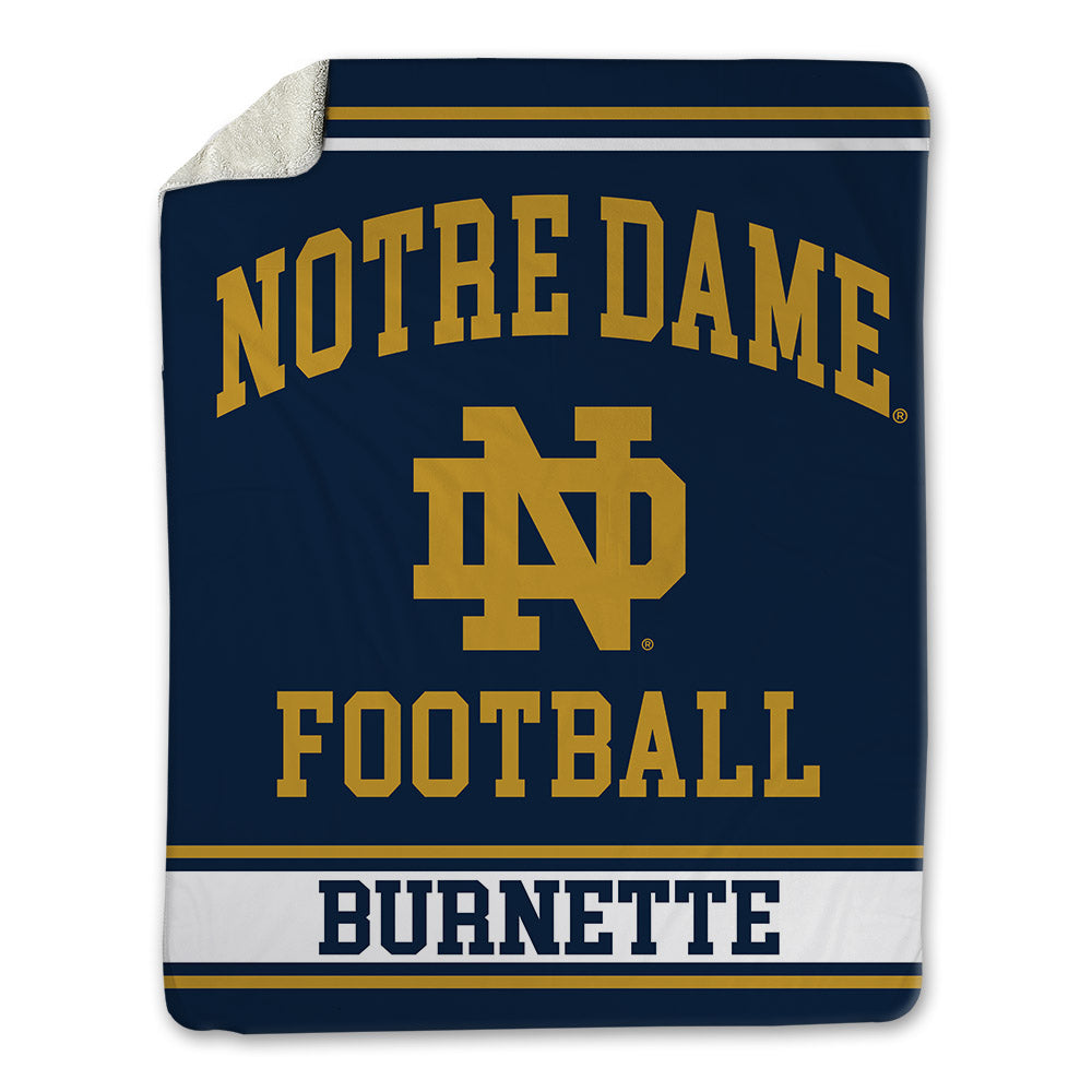 Notre Dame - NCAA Football : Noah Burnette - Blanket-0