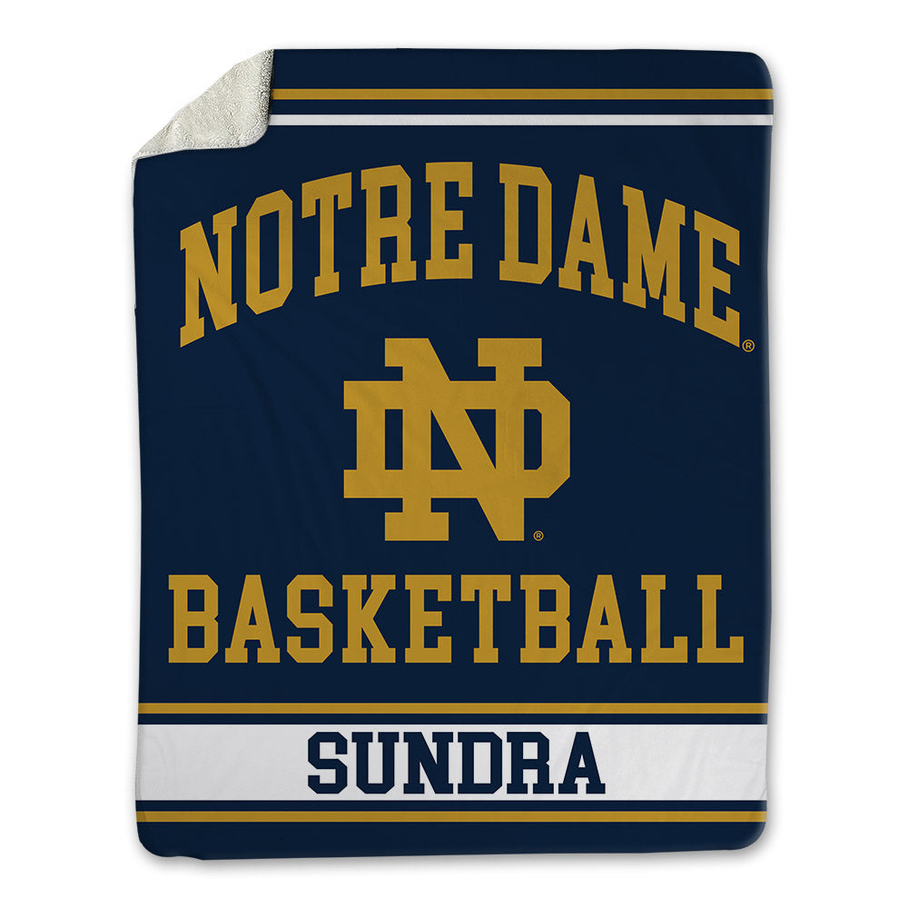 Notre Dame - NCAA Men's Basketball : Garrett Sundra - Blanket-0