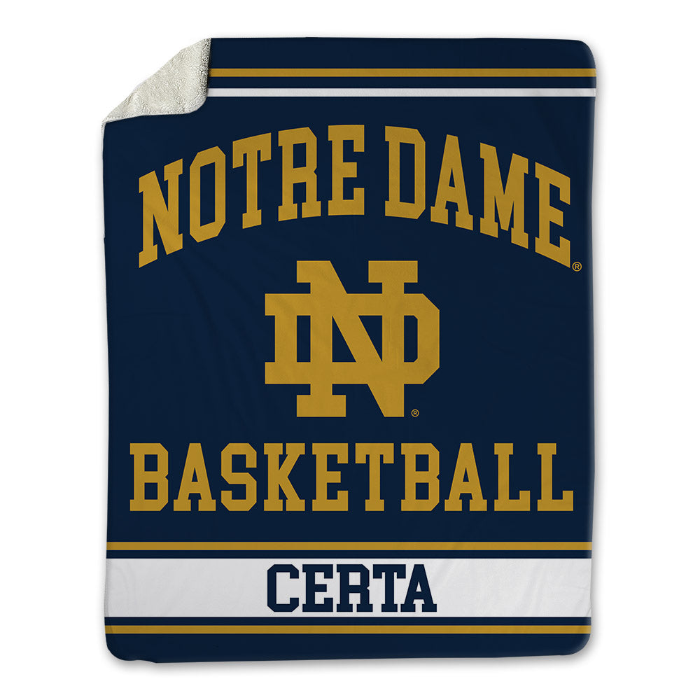 Notre Dame - NCAA Men's Basketball : Cole Certa - Blanket-0