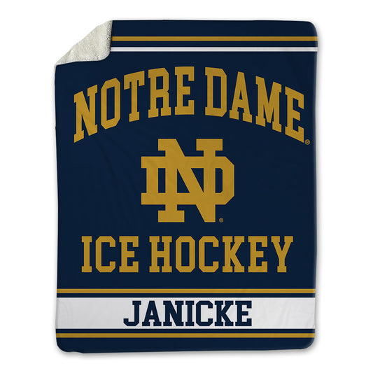 Notre Dame - NCAA Men's Ice Hockey : Justin Janicke - Blanket-0