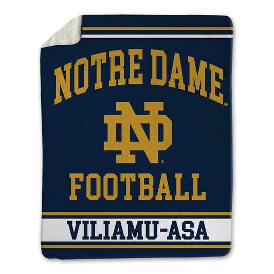 Notre Dame - NCAA Football : Kyngstonn Viliamu-Asa - Blanket-0