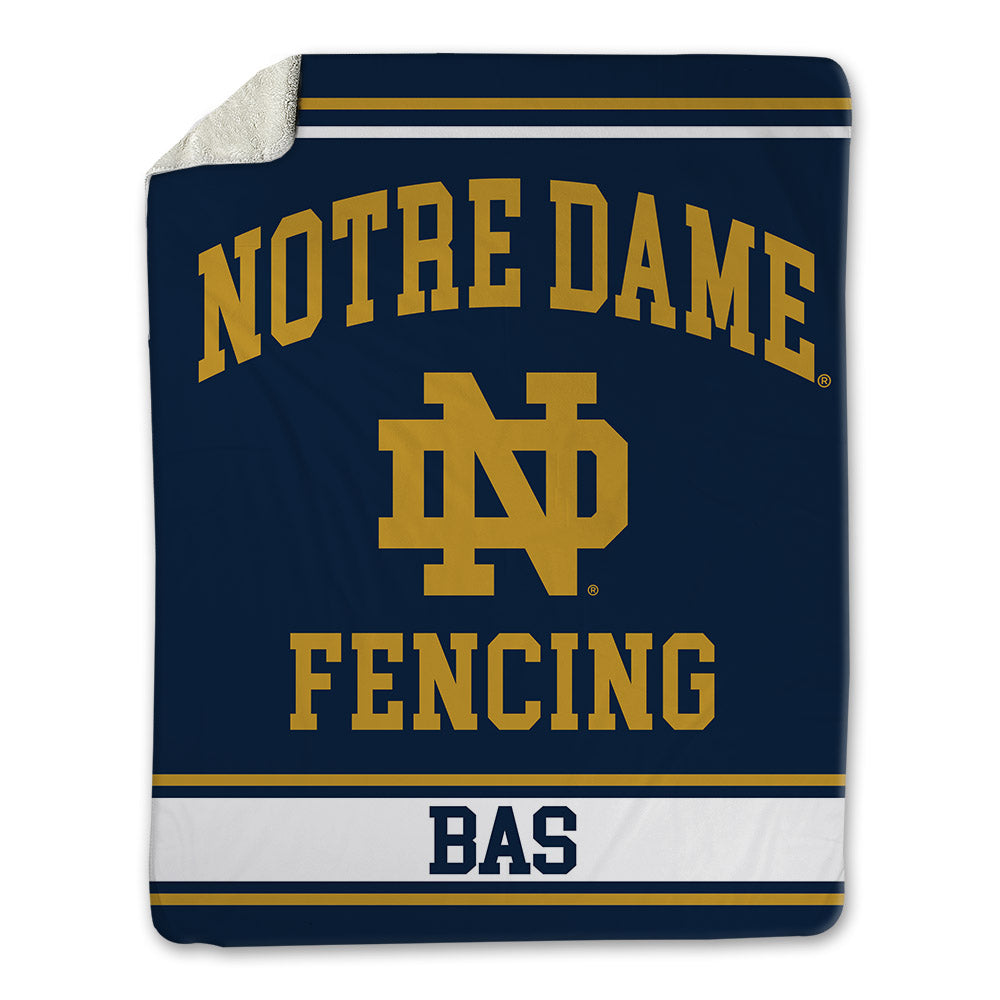 Notre Dame - NCAA Men's Fencing : Liam Bas - Blanket-0