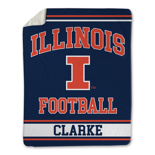Illinois - NCAA Football : Jaheim Clarke - Blanket-0