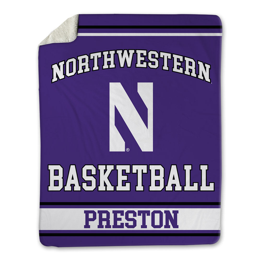 Northwestern - NCAA Men's Basketball : Blake Preston - Blanket-0