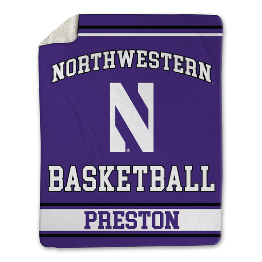 Northwestern - NCAA Men's Basketball : Blake Preston - Blanket-0