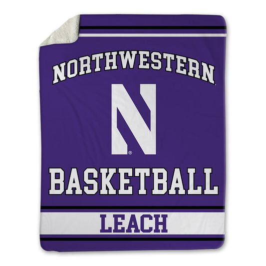 Northwestern - NCAA Men's Basketball : Jalen Leach - Blanket-0