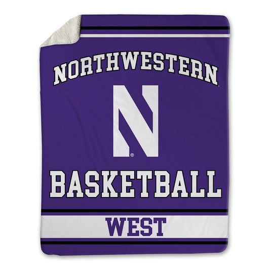 Northwestern - NCAA Men's Basketball : Jake West - Blanket-0
