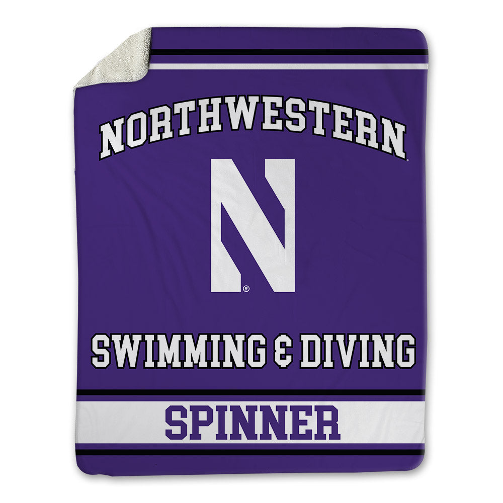 Northwestern - NCAA Men's Swimming & Diving : Wiley Spinner - Blanket-0