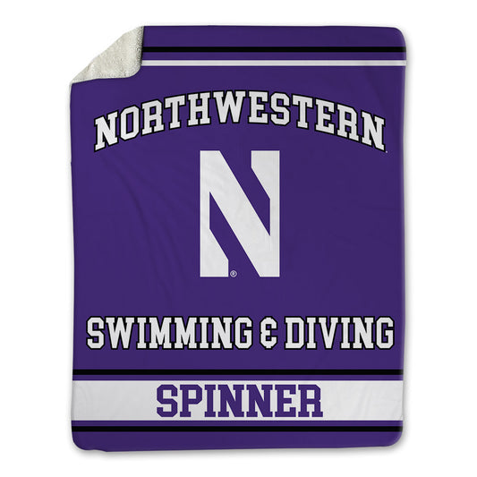 Northwestern - NCAA Men's Swimming & Diving : Wiley Spinner - Blanket-0